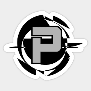 Futuristic Modern Letter P Sticker